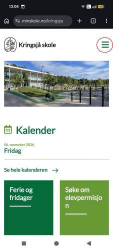 Mobil: Klikk på menyen oppe til høyre